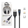 ecobox kabel usb 3w1 magnetyczny 3a 360 czarny szybkie ładowanie + transfer danych micro typ-c iphone