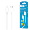 kabel usb typ-c do typ-c pd usb-c 3,6a denmen biały 1m d20c 100w