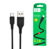 denmen kabel d23 usb - typ-c 2.1a 12w 2m qc3.0 czarny d23t