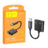 adapter hf typ-c denmen czarny audio jack + zasilanie du07