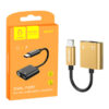 adapter hf typ-c denmen złoty audio jack 3.5 cala + zasilanie du07