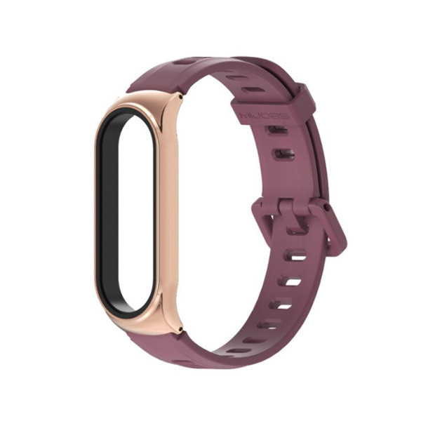opaska do mi band 3/4/5/6 xiaomi premium red burgundowy