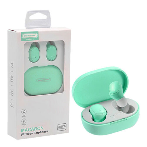 somostel słuchawki bluetooth douszne tws bt 5.0 mietowy stero sms-j13