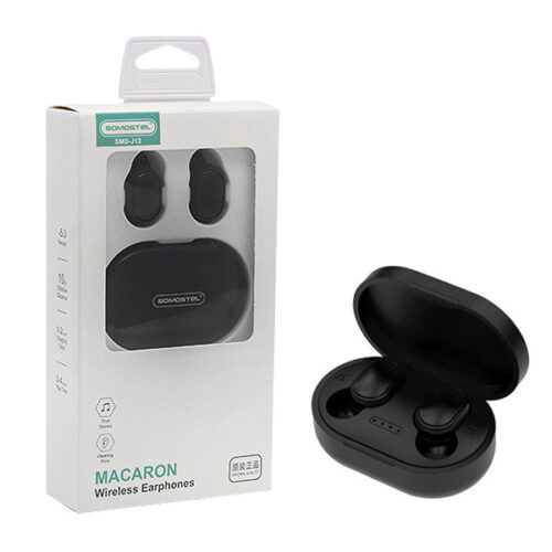 somostel słuchawki bluetooth douszne tws bt 5.0 czarny stero sms-j13