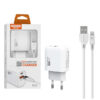 somostel ładowarka sieciowa usb+typ-c + kabel typ-c - lightning 3a 18w 1m power delivery pd+qc3.0 biały sms-q01