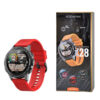 zegarek sportowy smartwatch senbono x28 czerwony full hd 360x360, pomiar spo2, metalowa koperta