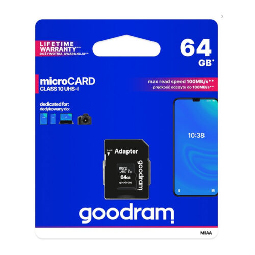 karta pamięci goodram 64gb + adapter class 10 uhs-i m1aa0640r12