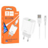 denmen ładowarka sieciowa do iphone usb + kabel usb - typ-c 3.6a 18w 1m quick charge qc3.0 biały