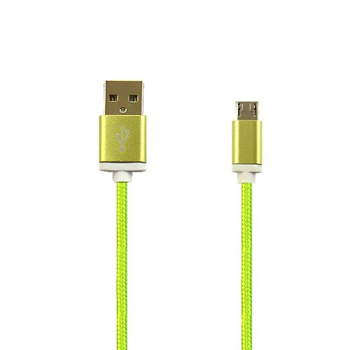 economy kabel usb micro nylon zielony 1,5m 2a
