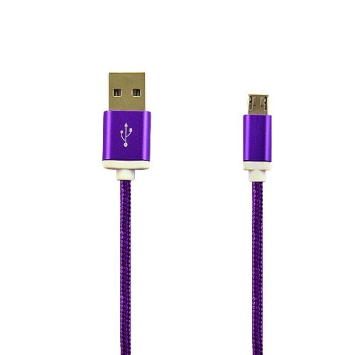 economy kabel usb micro nylon fioletowy 1,5m purple