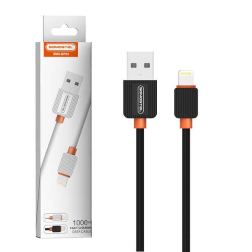 somostel kabel usb - lightning 2a 18w 1m quick charge qc3.0 czarny sms-bp03