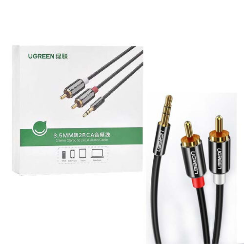 ugreen kabel stereo 1,5m chinch rca do jack 3,5 cala metal