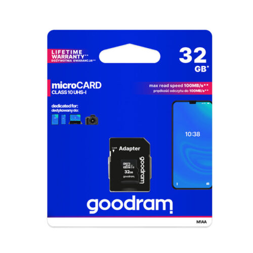 karta pamięci microsd 32gb uhs-i goodram z adapterem tgd-m1aa0320r12