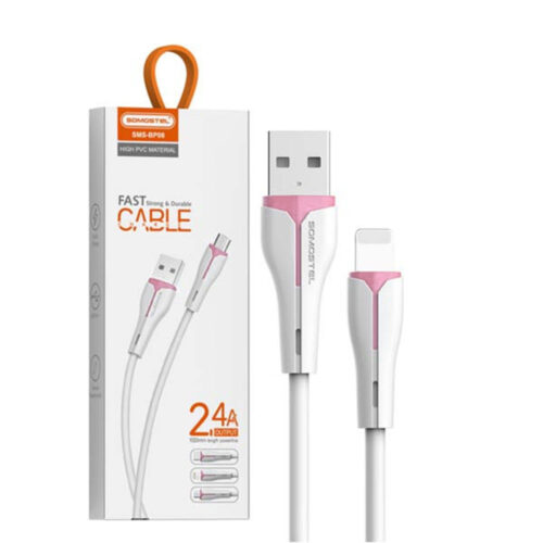 somostel kabel usb - lightning 2.4a 30w 1m quick charge qc3.0 biały powerline sms-bp08
