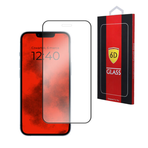 szkło 6d iphone 14 pro max szkło profilowane hartowane full cover czarna ramka