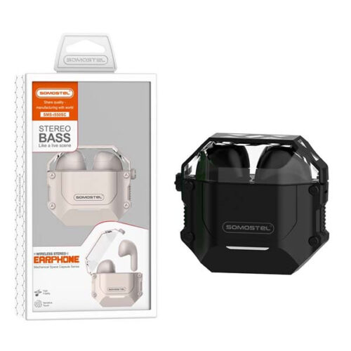 somostel słuchawki bluetooth douszne anc tws bt 5.3 czarny stero sms-i550