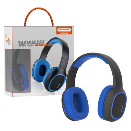 somostel słuchawki bluetooth nauszne cj09 bt 5.0 niebieski stero sms-cj09