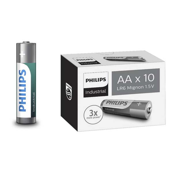 bateria alkaliczna philips typu aa lr6i10c/10 10szt industrial