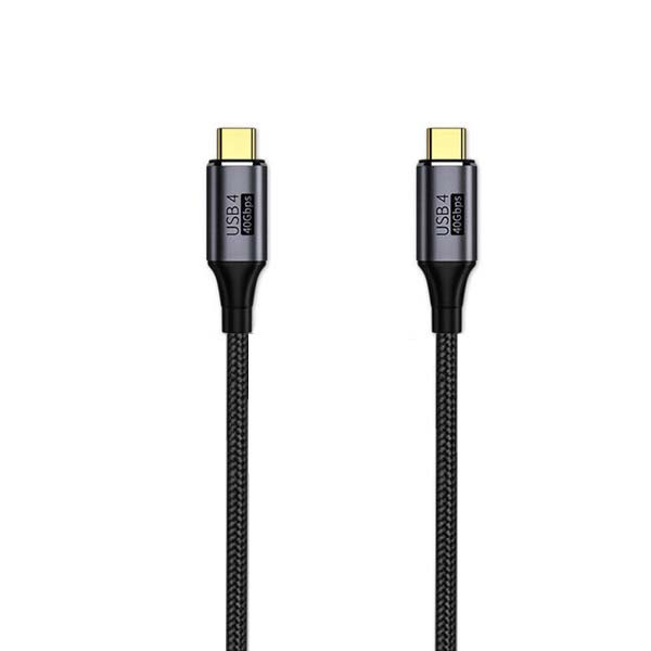 economy kabel thunderbolt typ-c do typ-c 40gbps wzmacniany 1m czarny pd 8k 60hz 100w