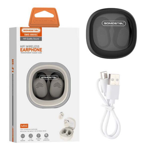 somostel słuchawki bluetooth douszne tws bt 5.0 czarny stero sms-i660