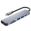 ecobox adapter typ-c rozdzielacz hdmi + typ-c + usb + czytnik kart dex