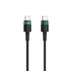 kabel usb typ-c do typ-c pd usb-c denmen czarny oplot 1m d62 100w