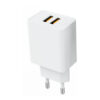 ładowarka sieciowa 2.1a 10w biała denmen 2100ma 2xusb dc02 + kabel iphone white