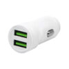 denmen ładowarka samochodowa 2xusb 2.4a 12w biały dz17w