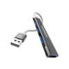 hub usb 4xusb denmen czarny aluminium du17