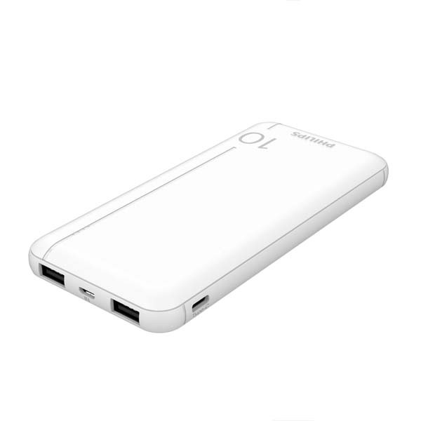 philips power bank 10000mah 2x usb-a bateria awaryjna biały dlp1810nw/62