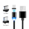 ecobox kabel usb 3w1 magnetyczny 360 czarny iphone micro typ-c