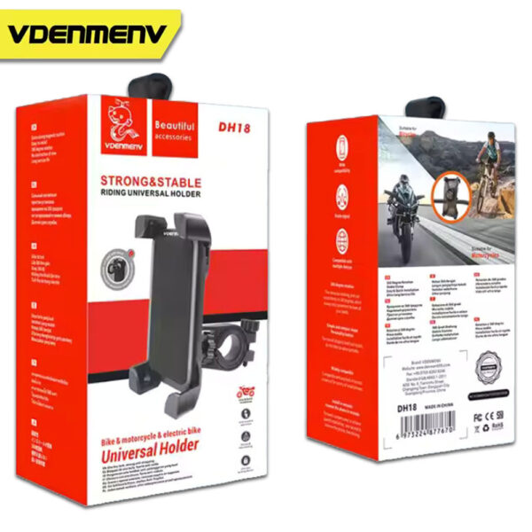 denmen uchwyt motocyklowy rowerowy czarny dh18