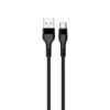 denmen kabel usb - typ-c 2.4a 60w czarny oplot d60t-b