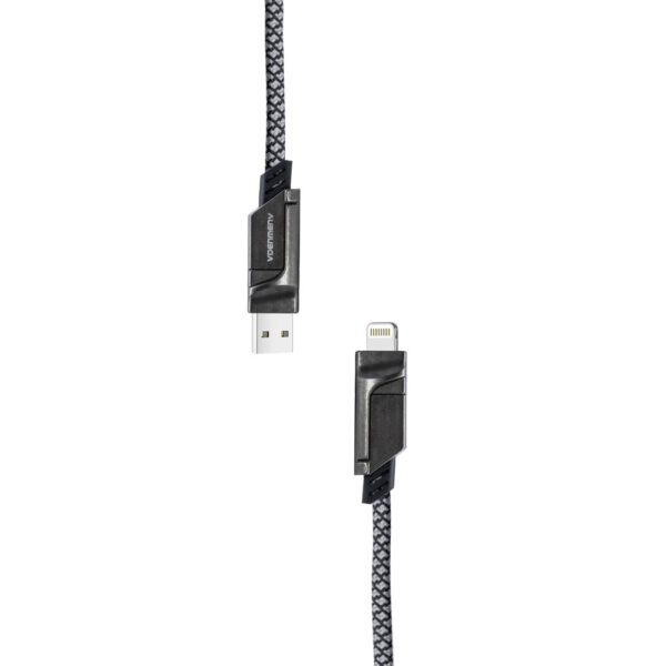 denmen kabel wzmacniany 4w1 czarny 65w d66e