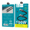 denmen kabel usb typ-c do typ-c czarny 5a 100w d59c-b