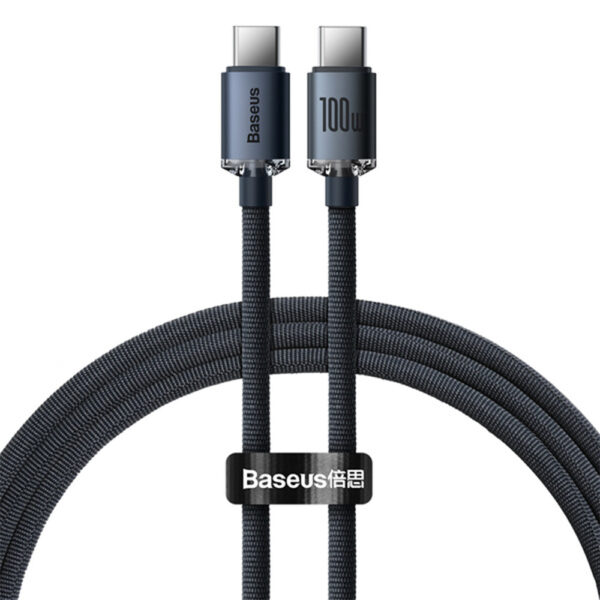 baseus kabel typ-c - typ-c 100w 1,2m fast charging czarny cajy0006 01