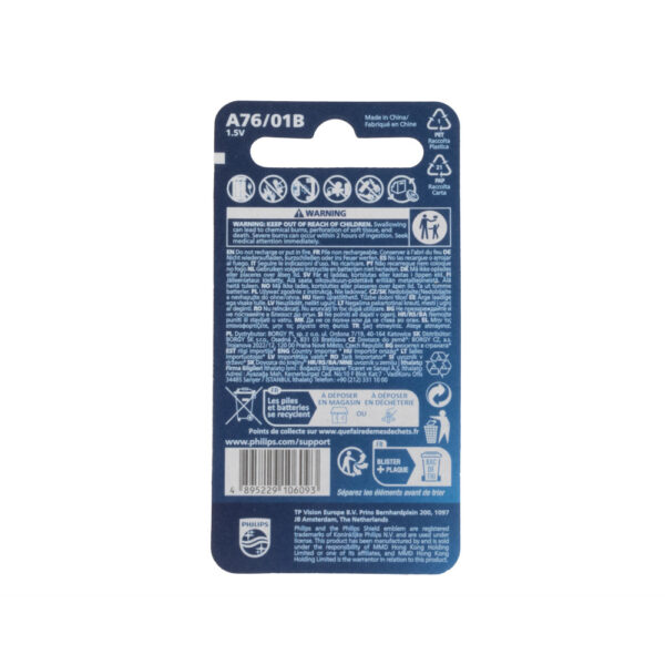 bateria philips lr44 a76 ag13 lr1154 blister 1szt alkaline special phil-a76/01b
