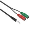 kabel jack do 2x jack adapter 3,5 cala aux słuchawki mikrofon