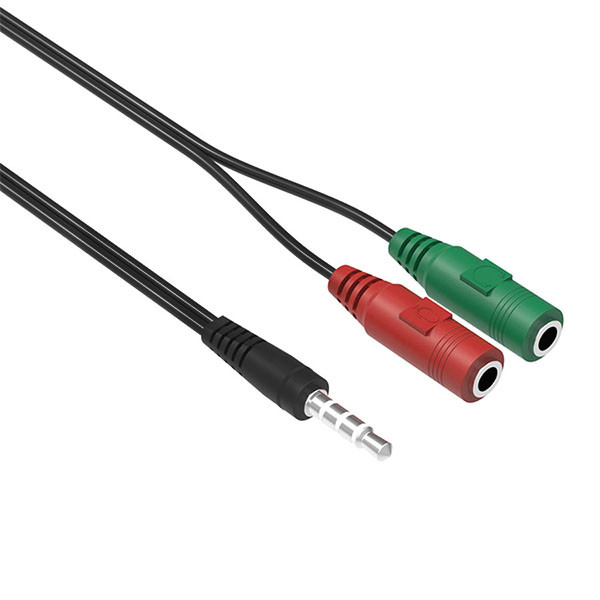 kabel jack do 2x jack adapter 3,5 cala aux słuchawki mikrofon