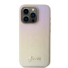 guess pu leather iridescent metal script case do iphone 15 pro złoty