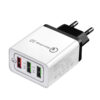 ładowarka sieciowa 2a biała vega faston quick 3.0 fast charger 2400ma 3xusb 18w