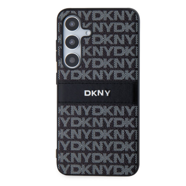 dkny pc/tpu repeat pattern tonal stripe case for samsung s24 czarny