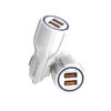somostel ładowarka samochodowa 2xusb + kabel usb - lightning 3a+2a 3100ma + 2100ma 1m quick charge qc3.0 biały