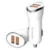 ładowarka samochodowa 2a biała somostel 2100ma 2xusb dual fast charging sms-a44
