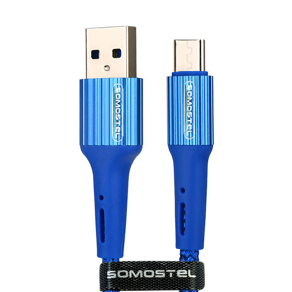 somostel kabel usb - microusb 3.6a 30w 1m quick charge qc3.0 niebieski powerline sms-bw06