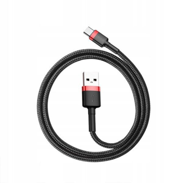 baseus kabel cafule usb - typ-c 3a 1m czarny/czerwony oplot