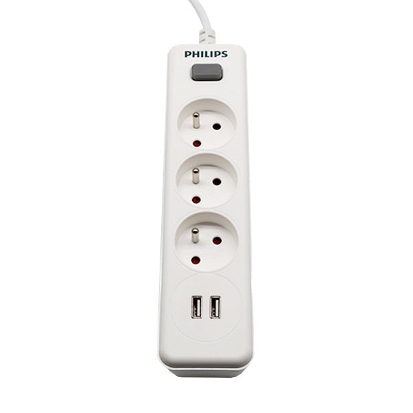 przedłużacz sieciowy philips listwa zasilająca przepięciowa biała 3 gniazda 2xusb 2m spn3032wa/60