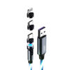 somostel kabel 3w1 usb - typ-c / microusb / lightning 3.1a 30w 1.2m quick charge qc3.0 niebieski sms-by04