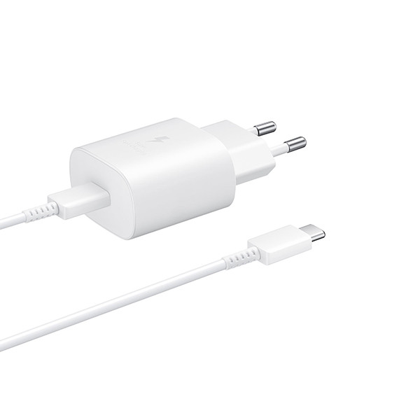 samsung ładowarka sieciowa typ-c 25w 3a biała ep-ta800 + kabel typ-c - typ-c dg977