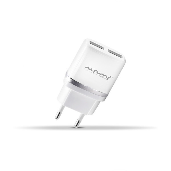 ładowarka sieciowa 2a biała nafumi 2100 ma 2xusb dual q19
